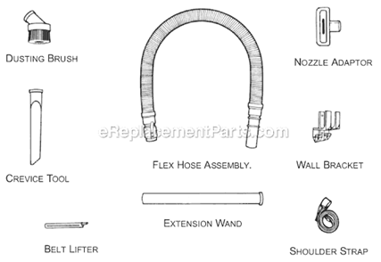 Part Location Diagram of RO-500006 Dirt Devil Bracket,Wall Mounting